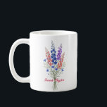 Personalized Birth Flower Larkspur Custom Kaffeetasse<br><div class="desc">Celebrate a special connection with our Watercolor Birth Flower Personalized Mug. Featuring a floral illustration that represents the unique beauty of their birth month, this mug blends artistic flair with everyday functionality. The soft, ethereal watercolor textures pop against the crisp ceramic, creating a piece that feels more like a work...</div>