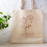 Personalized Birth Month Flower August Boho Rust Tragetasche<br><div class="desc">A beautiful modern botanical bouquet of poppies in a terra cotta rust color represents August's birth month. The ideal gift to show your favorite person how much you care. Perfect for all occasions including, birthdays, best friends, Mother's Day, bridesmaid gift, maid of honor, new mom, and so much more! Easily...</div>