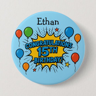 Personalized Birthday badge Button
