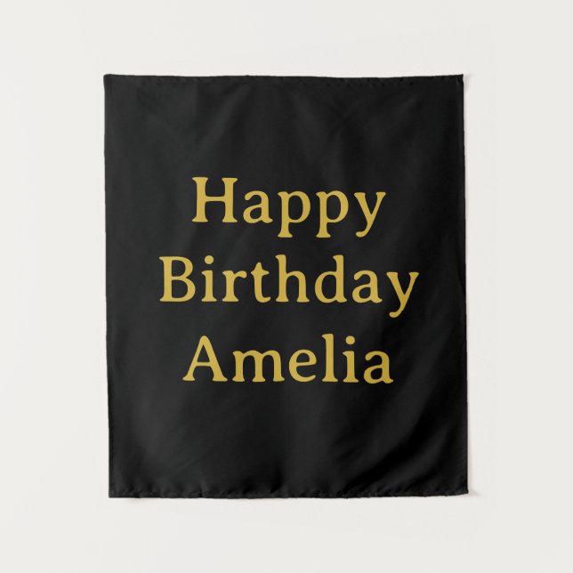 Personalized Birthday Banner Custom Name Flag Wall Wandteppich (Vorderseite)