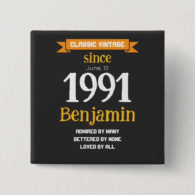 Personalized Birthday Gift Button (Vorderseite)