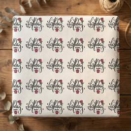 Personalized Birthday Pink Rose Geschenkpapier