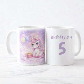 Personalized Birthday Unicorn Girl Mug Kaffeetasse