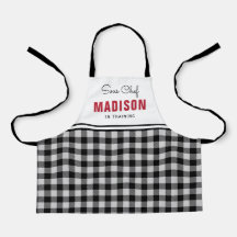 Personalized Black and White Buffalo Plaid Kids