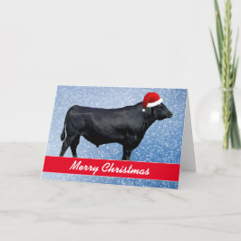 Personalized Black Angus and Snow Karte