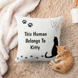 Personalized Black Cat Pillow Kissen