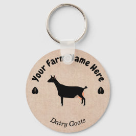 Personalized Black Dairy Goat Schlüsselanhänger
