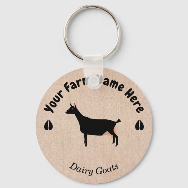 Personalized Black Dairy Goat Schlüsselanhänger (Vorderseite)