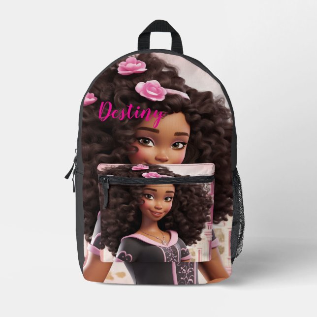 Personalized Black doll Bedruckter Rucksack (Vorderseite)