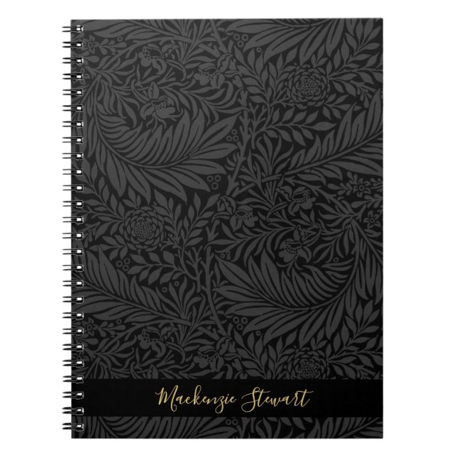 Personalized Black Floral Pattern Notizblock (Vorderseite)