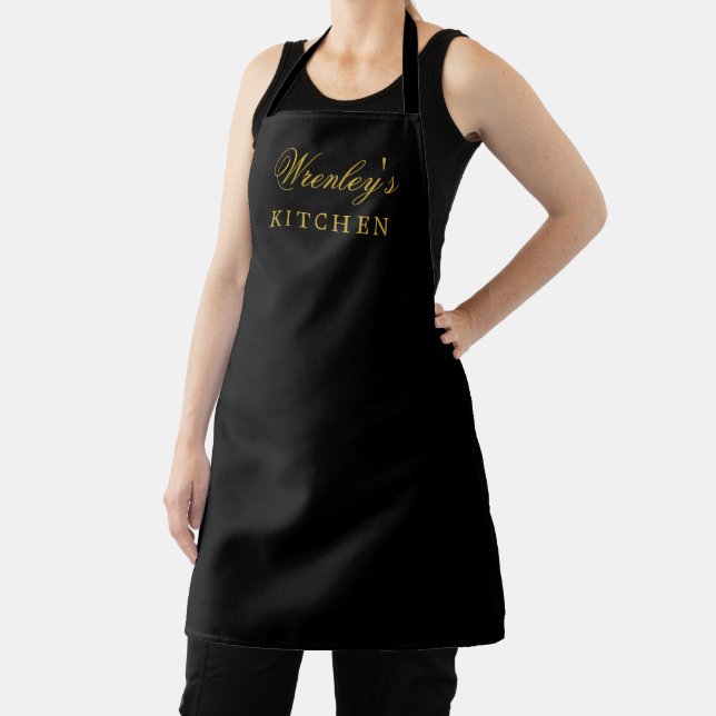 Personalized Black Kitchen Apron with Name Schürze (InSitu)