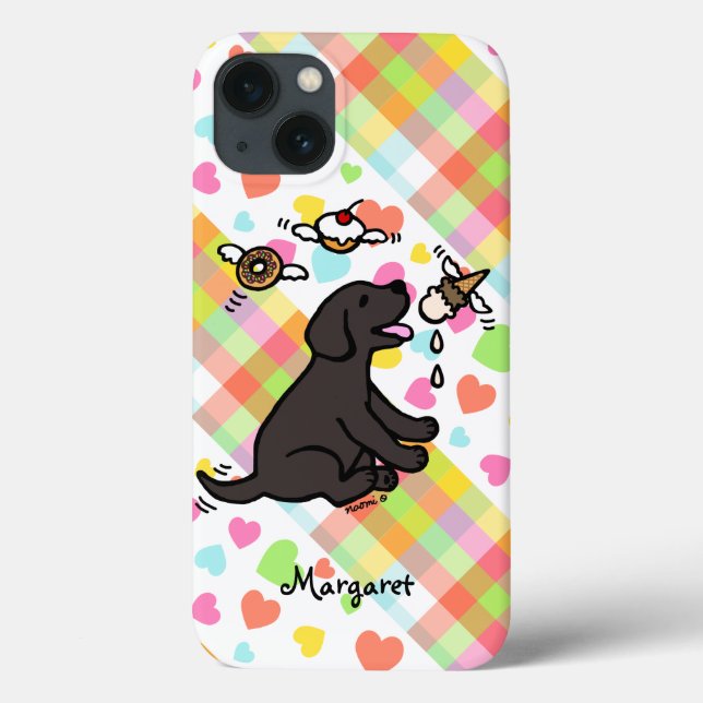 Personalized Black Labrador Ice Cream Dream Dark Case-Mate iPhone Hülle (Rückseite)