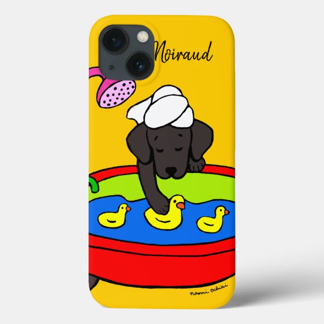 Personalized Black Labrador Rubber Ducks Case Dark (Rückseite)