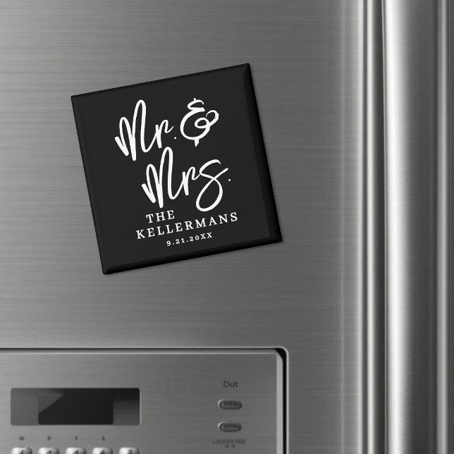 Personalized Black Wedding Favor Magnet (Personalized Black Wedding Favor Magnet )