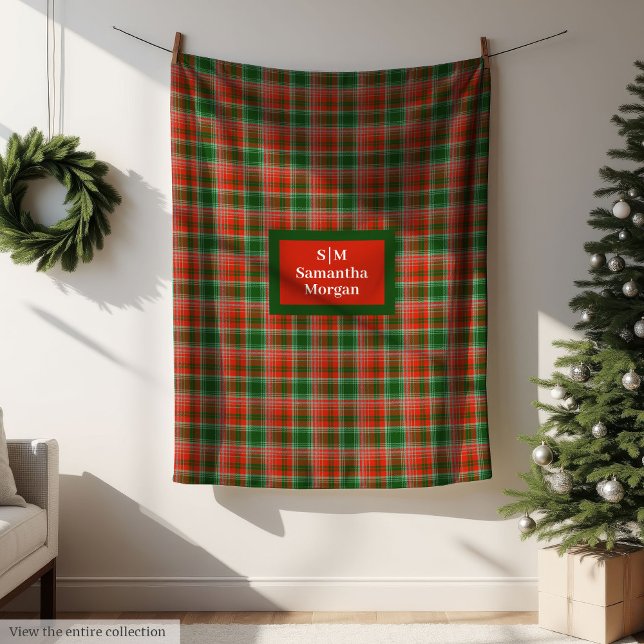 Personalized Blanket Monogram Christmas Style Fleecedecke (Personalized Blanket Monogram Christmas Style)