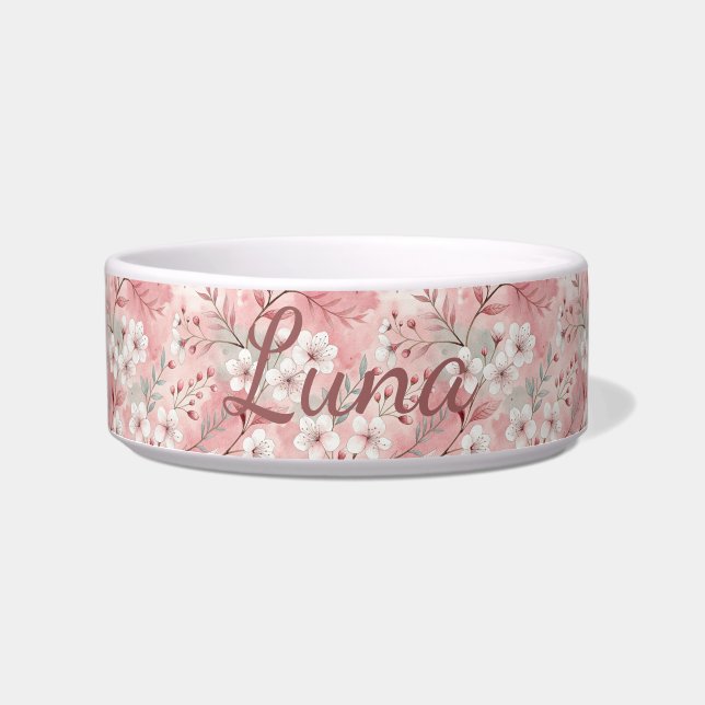 Personalized Bloom Sakura Pink Burgundy Napf (Vorderseite)