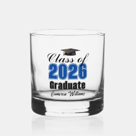 Personalized Blue Class of 2026 Graduation Whiskyglas