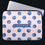Personalized Blue Folk Floral Nordic Custom Laptopschutzhülle<br><div class="desc">With our Customized Blueberry Watercolor Collection, you can add a cheerful splash of color and individuality to daily life! These personalized pieces are meant to make anyone smile, whether you're shopping for yourself or looking for that ideal present. Every piece in the collection has a bright, hand-painted blueberry design in...</div>