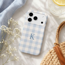 Personalized Blue Gingham Heirloom Monogram