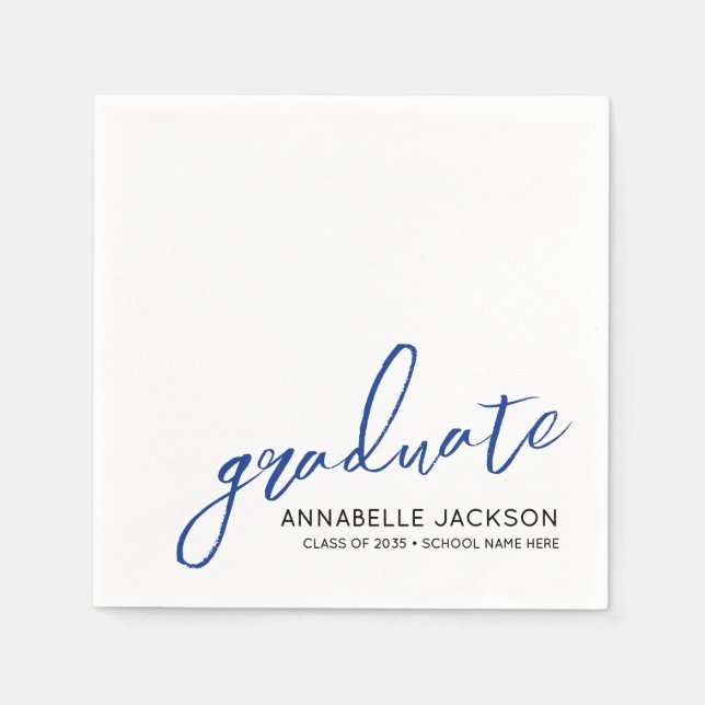 Personalized Blue Graduation Napkins Serviette (Vorderseite)