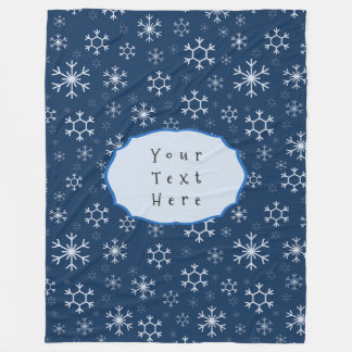 Personalized Blue Snowflake Winter Fleecedecke