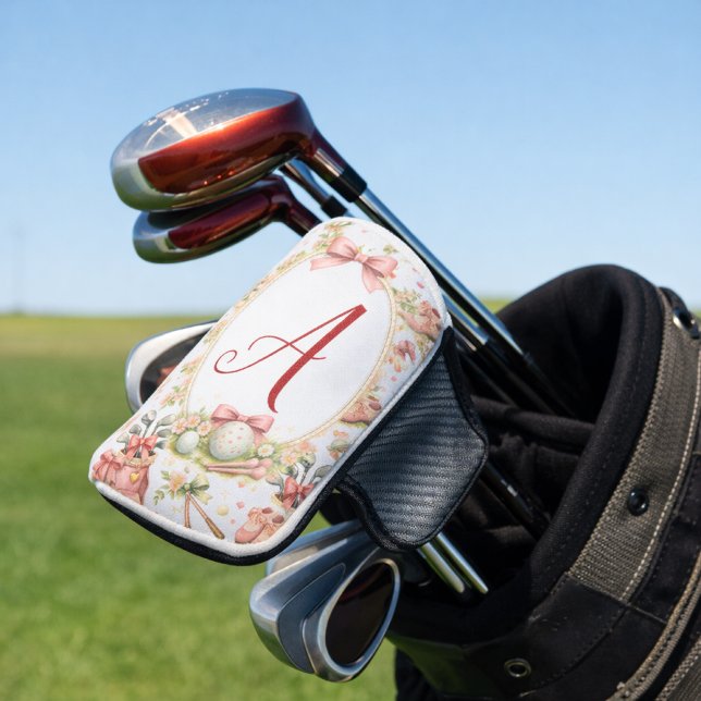 Personalized Blush Bow Golf Monogram Headcover (Von Creator hochgeladen)