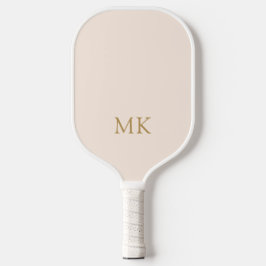Personalized Blush Pink Gold Monogram Initials Pickleball Schläger