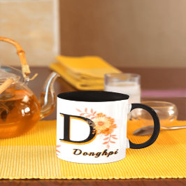 Personalized Boho Floral Mug - Custom Name & Initi