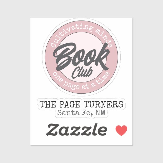 Personalized Book Club Name + Logo Aufkleber (Blatt)