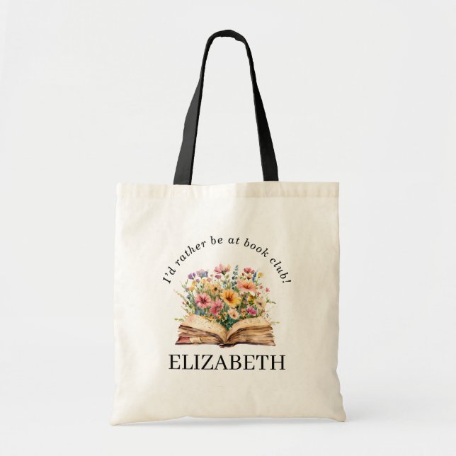 personalized book club watercolor book tragetasche (Vorne)