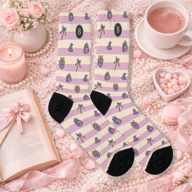 Personalized Bookish Girl Academy Wizard Pink Socken (Von Creator hochgeladen)