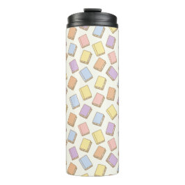 Personalized Bookish Girly Cream Cute Bow Name Thermosbecher