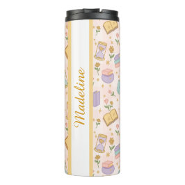 Personalized Bookish Girly Magic Pink Cute Name Thermosbecher
