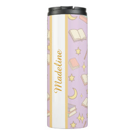 Personalized Bookish Girly Purple Cute Magic Name Thermosbecher