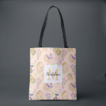Personalized Books Tea Romantasy Girly Pink Garden Tasche<br><div class="desc">A whimsical pastel pattern featuring enchanting mystical motifs on a soft blush background. The design includes celestial teacups with swirling starry steam, crescent moon hourglasses, ornate storybooks, magical heart keys with leafy accents, moonlit birdhouses, tiny bows, and floral envelopes. With its dreamy lavender, pink, gold, and mint palette, this pattern...</div>
