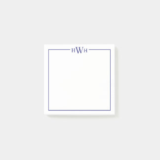 Personalized Border Monogram Stationery Post-it Klebezettel