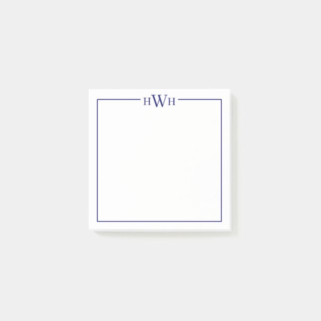 Personalized Border Monogram Stationery Post-it Klebezettel (Vorderseite)