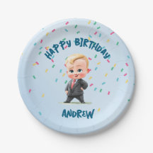 Personalized Boss Baby Birthday Paper Plates