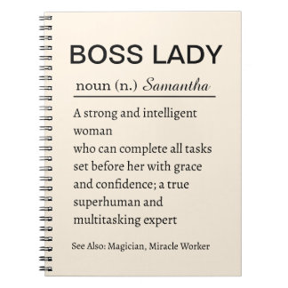 Personalized Boss Lady Definition Notebook Funny Notizblock