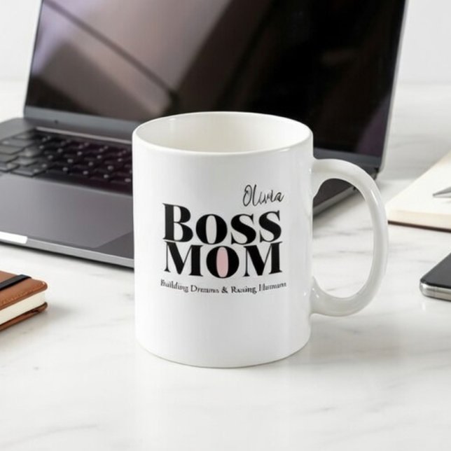 Personalized Boss Mom Mug – Custom Strong Mom Gift Kaffeetasse (Von Creator hochgeladen)
