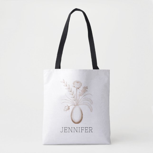 Personalized Botanical Easter Tote Bag  (Devant)