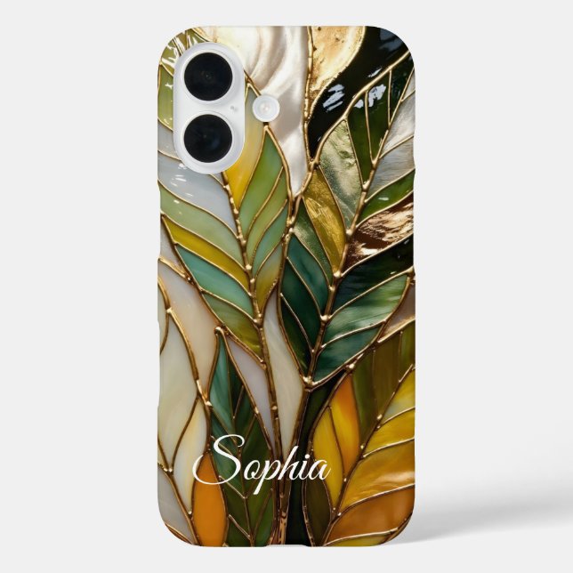 Personalized Botanical Leaves Phone Case (Rückseite)