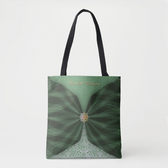 Personalized Botanical Tree Jewel Textile Illusion Tasche (Vorderseite)
