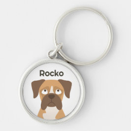Personalized Boxer Dog Keychain Custom Name Gift Schlüsselanhänger