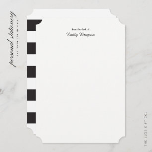 Personalized Bracket Edge Note Cards Stripes Mitteilungskarte