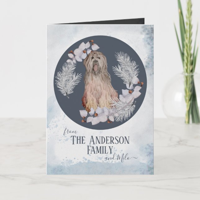 Personalized Briard Christmas Feiertagskarte (Vorderseite)
