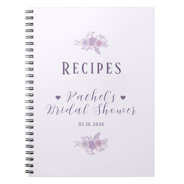 Personalized Bridal Shower Baked Goods Recipe Book Notizblock (Vorderseite)