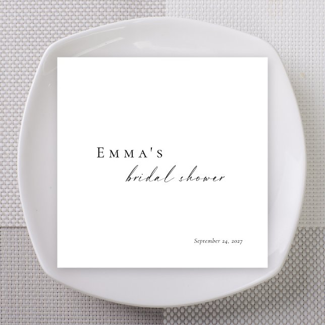 Personalized Bridal Shower Napkins | Minimalist Serviette (Personalized Bridal Shower Napkins | Minimalist
)