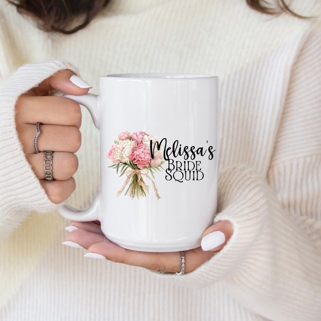 Personalized Bride Squad Coffee Mug Kaffeetasse (Personalize this cute bride squad coffee mug and send to your bridesmaids. )