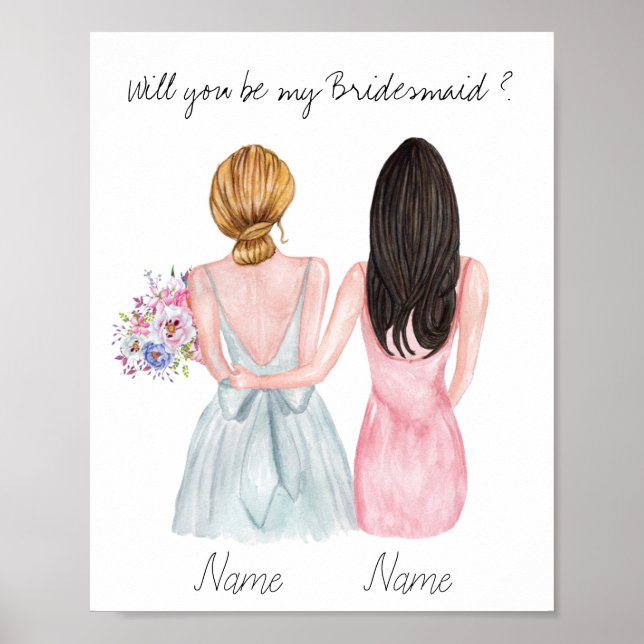 Personalized Bridesmaid Proposal Gift Poster (Vorne)